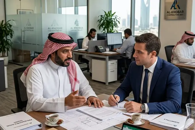 اجتماع تنسيق بين المقاول الرئيسي ومقاولي الباطن